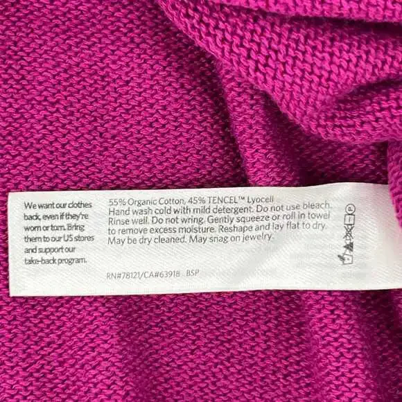 Eileen Fisher Purple Cotton Tencel Pullover | 1X Plus, Peru Knit - Picture 3 of 4